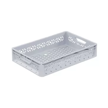 Lightline Euro láda, 600x400x120 mm perforált , Szürke