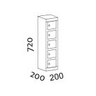 5 rekeszes értékmegőrző (Mobiltelefon tároló)