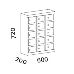 15 rekeszes értékmegőrző (Mobiltelefon tároló)