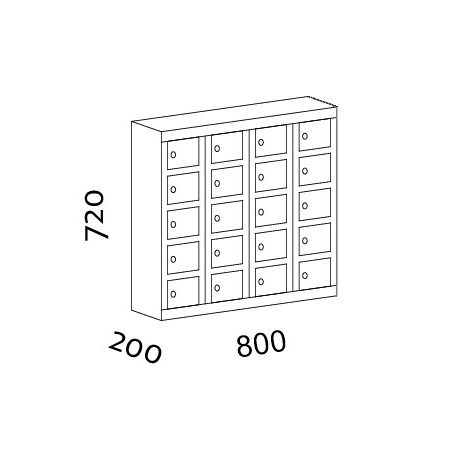 20 rekeszes értékmegőrző (Mobiltelefon tároló)