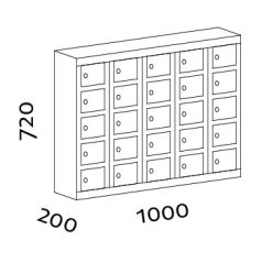 Értékmegőrző, 25 rekeszes (Mobiltelefon tároló)