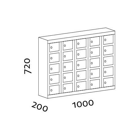 Értékmegőrző, 25 rekeszes (Mobiltelefon tároló)