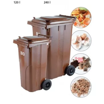 Komposzt BIO kuka 240 L BARNA kerekes