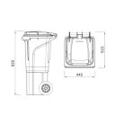 Háztartási kuka 60L ANTRACITSZÜRKE kerekes