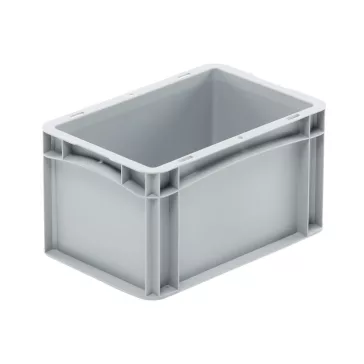   Basicline Euro láda 300x200x170 mm, alja és oldala zárt, Szürke