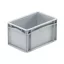 Basicline Euro láda 300x200x170 mm, alja és oldala zárt, Szürke