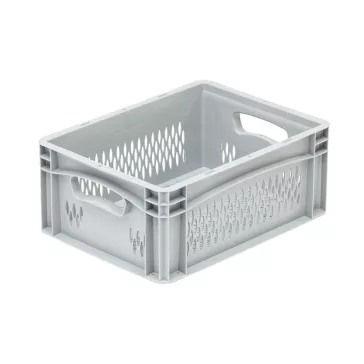 Basicline Euro láda 400x300x170 mm, perforált, Szürke