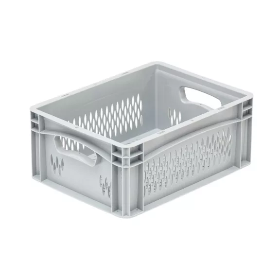 Basicline Euro láda 400x300x170 mm, perforált, Szürke Basicline Euro láda 400x300x170 mm, perforált, Szürke