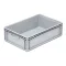 Basicline Euro láda 600x400x170 mm, alja és oldala zárt, Szürke