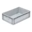 Basicline Euro láda 600x400x170 mm, alja és oldala zárt, Szürke