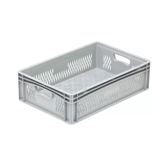 Basicline Euro Láda 600 x 400 x 170 mm, oldalai és alja bordázott, nyitott fogantyúval, szürke Basicline Euro Láda 600 x 400 x 170 mm, oldalai és alja bordázott, nyitott fogantyúval, szürke