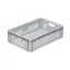 Basicline Euro Láda 600 x 400 x 170 mm, oldalai és alja bordázott, nyitott fogantyúval, szürke
