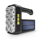 Szolár COB LED zseblámpa - munkalámpa funkcióval - 1200 mAh - MicroUSB - 1000 lumen - IP55 
