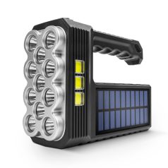   Szolár COB LED zseblámpa - munkalámpa funkcióval - 1200 mAh - MicroUSB - 1000 lumen - IP55 