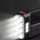 Szolár COB LED zseblámpa - munkalámpa funkcióval - 1200 mAh - MicroUSB - 1000 lumen - IP55 