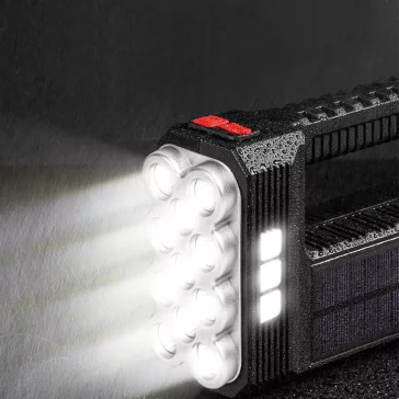   Szolár COB LED zseblámpa - munkalámpa funkcióval - 1200 mAh - MicroUSB - 1000 lumen - IP55 