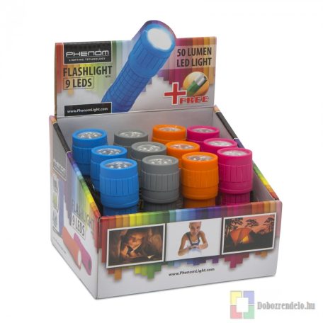 LED-es színes elemlámpa ajándék elemmel!