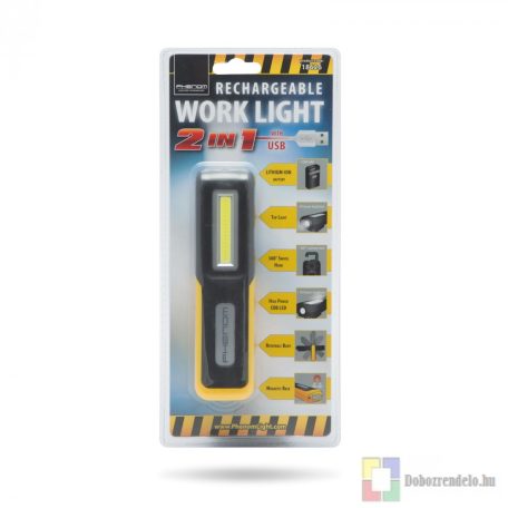 Akkumulátoros szerelőlámpa COB LED-es - Type-C - kicsi