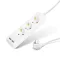 Elosztó 3-as - 3 x 1,5 mm² - 1,5 m - 2 x USB-vel