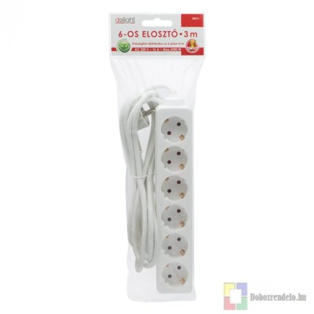 6-os elosztó 250 V •  10 / 16 A 3 m