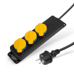   Kültéri elosztó fedéllel - 1,5 m - 3 x 230V - 3 x 1,5 mm2, gumi - IP44