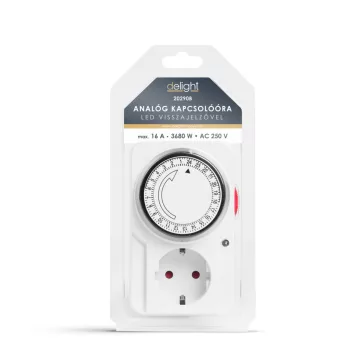   Analóg kapcsolóóra - LED visszajelzővel - 230V - 16A - 3680W