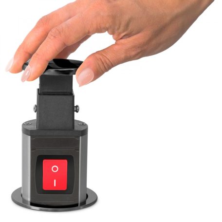 Rejtett elosztó 3-as szálcsiszolt titán fekete kapcsolóval