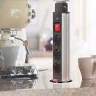 Rejtett elosztó 3-as szálcsiszolt titán fekete kapcsolóval