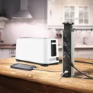 Rejtett elosztó 3-as + 2 USB, szálcsiszolt titán fekete