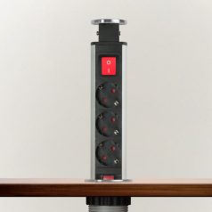 Rejtett elosztó 3-as, szálcsiszolt ezüst, kapcsolóval