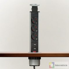 Rejtett elosztó 3-as + 2 USB szálcsiszolt