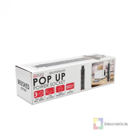 Rejtett elosztó 3-as + 2 USB szálcsiszolt