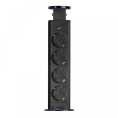 Rejtett elosztó, 4-es, Szálcsiszolt titán fekete