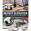 Elosztó - rejtett, 3-as + USB