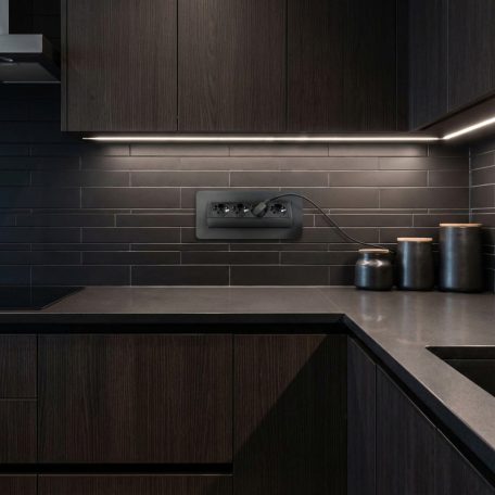 Rejtett elosztó - 4-es - Felnyíló kivitel - fekete