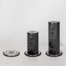 Motoros rejtett elosztó - "Touchcontrol" - 3-as + USB + Type-C - fekete 