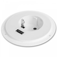 Rejtett - beépíthető konnektor + USB - fehér