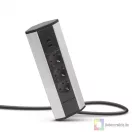 Sarokelosztó 3 x 250V, 16A 2 x USB, 2,1A alumínium ház
