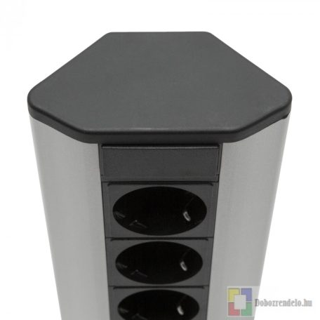 Sarokelosztó 3 x 250V, 16A 2 x USB, 2,1A alumínium ház