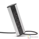 Sarokelosztó 4 x 250V, 16A 2 x USB, 2,1A alumínium ház