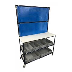 Csővázas szerszámfalas kocsi kerekekkel (1280x400x2000mm)