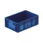 RL-SLC 6213 Megerősített, könnyített műanyag láda, 600 × 400 × 215 mm, alja zárt, oldala zárt, zárt markolat, vízelvezető nyílásokkal, kék (RAL 5005)