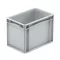 Basicline Euro láda 300x200x220 mm, alja és oldala zárt, Szürke