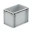 Basicline Euro láda 300x200x220 mm, alja és oldala zárt, Szürke