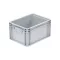 Basicline Euro láda 400x300x220 mm, alja és oldala zárt, Szürke