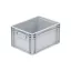 Basicline Euro láda 400x300x220 mm, alja és oldala zárt, Szürke