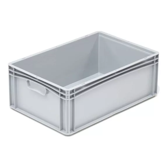 Basicline Euro láda 600x400x220 mm, alja és oldala zárt, Szürke Basicline Euro láda 600x400x220 mm, alja és oldala zárt, Szürke