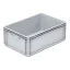 Basicline Euro láda 600x400x220 mm, alja és oldala zárt, Szürke