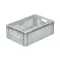 Basicline Euro láda 600x400x220 mm, perforált, Szürke