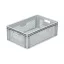 Basicline Euro láda 600x400x220 mm, perforált, Szürke
